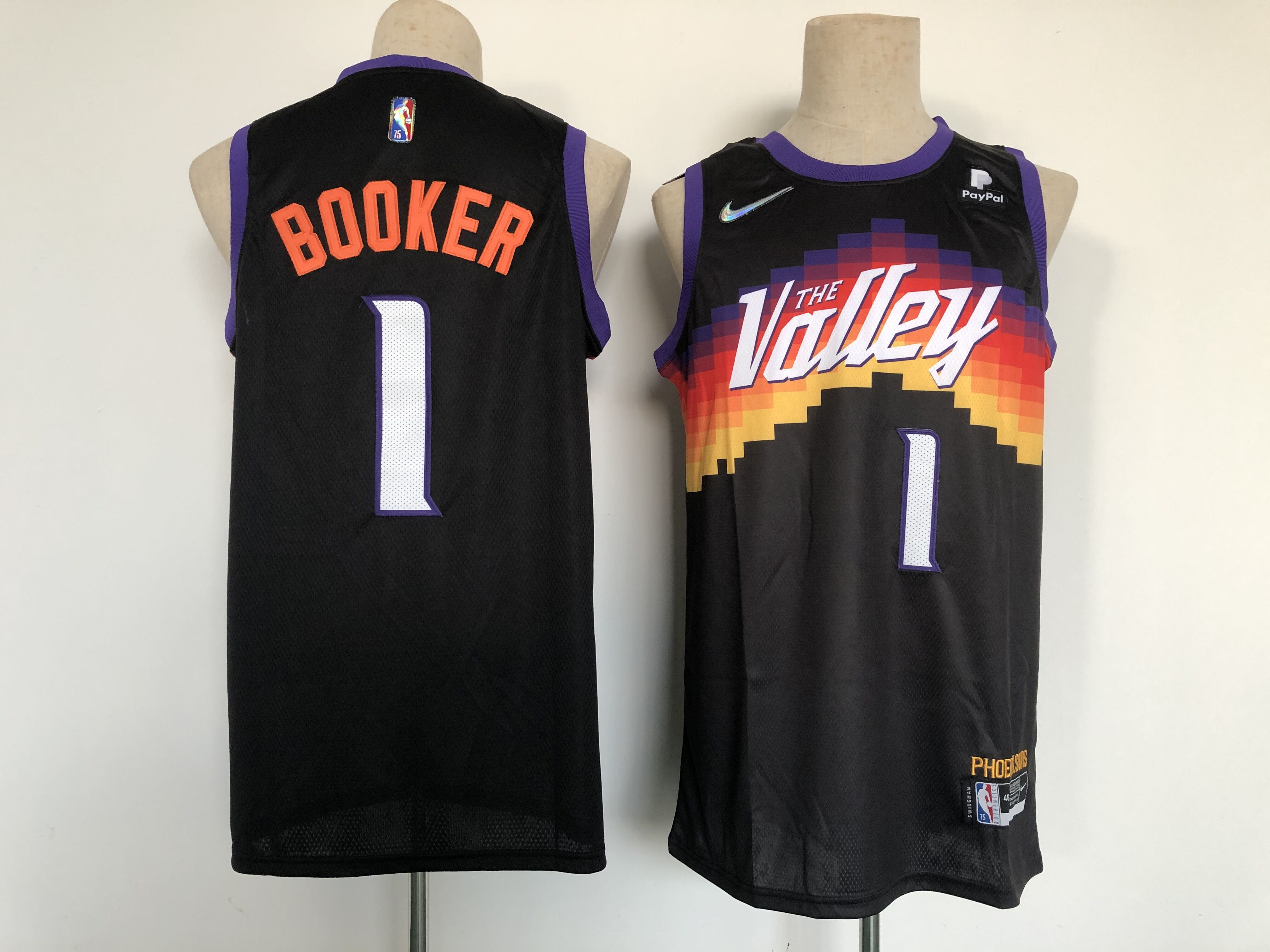 Cheap 2022 NBA Men Phoenix Suns 1 Booker Black Nike city edition Jersey